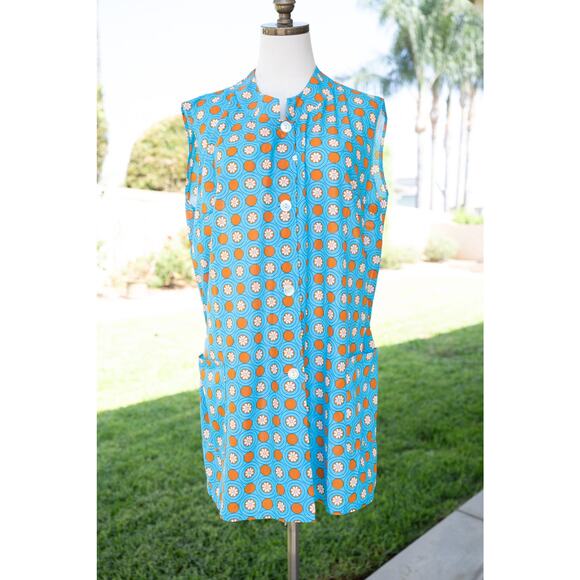 Retro Groovy 70s Dress Floral Printed Slip - Picture 1 of 6